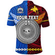 (Custom Personalised) Papua New Guinea And Samoa Together Polo Shirt, Custom Text And Number