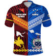 (Custom Personalised) Papua New Guinea And Samoa Together Polo Shirt, Custom Text And Number