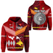 (Custom Personalised) Papua New Guinea And Tonga Hoodie Polynesian Together - Bright Red, Custom Text And Number