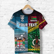 (Custom Personalised) Vanuatu And Fiji T Shirt Together - Blue