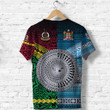 (Custom Personalised) Vanuatu And Fiji T Shirt Together - Blue