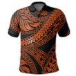 Alohawaii Polo Shirt - Polo Shirt Tribal Polynesian Orange Ali Style Polo Shirt