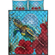 Alohawaii Quilt Bed Set - American Samoa Turtle Hibiscus Ocean Quilt Bed Set A95