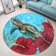 Alohawaii Round Carpet - Chuuk Turtle Hibiscus Ocean Round Carpet A95