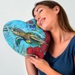 Alohawaii Heart Shaped Pillow - Turtle Hibiscus Ocean Heart Shaped Pillow A95