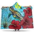 Alohawaii Hooded Blanket - Hawaii Turtle Hibiscus Ocean Hooded Blanket | Alohawaii
