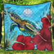 Alohawaii Quilt - Marshall Islands Turtle Hibiscus Ocean Quilt A95