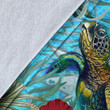 Alohawaii Premium Blanket - Nauru Turtle Hibiscus Ocean Premium Blanket A95
