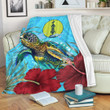 Alohawaii Premium Blanket - New Caledonia Turtle Hibiscus Ocean Premium Blanket | Alohawaii
