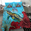 Alohawaii Bedding Set - Norfolk Island Turtle Hibiscus Ocean Bedding Set A95