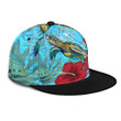 Alohawaii Snapback Hat - Northern Mariana ISlands Turtle Hibiscus Ocean Snapback Hat A95