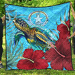 Alohawaii Quilt - Northern Mariana ISlands Turtle Hibiscus Ocean Quilt A95