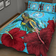 Alohawaii Quilt Bed Set - Northern Mariana ISlands Turtle Hibiscus Ocean Quilt Bed Set A95
