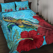 Alohawaii Quilt Bed Set - Palau Turtle Hibiscus Ocean Quilt Bed Set | Alohawaii
