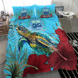 Alohawaii Bedding Set - Samoa Turtle Hibiscus Ocean Bedding Set A95