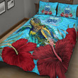 Alohawaii Quilt Bed Set - Samoa Turtle Hibiscus Ocean Quilt Bed Set A95