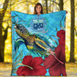 Alohawaii Premium Blanket - Samoa Turtle Hibiscus Ocean Premium Blanket A95