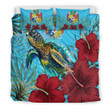 Alohawaii Bedding Set - Tonga Turtle Hibiscus Ocean Bedding Set A95