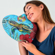 Alohawaii Heart Shaped Pillow - Tonga Turtle Hibiscus Ocean Heart Shaped Pillow A95