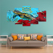 Alohawaii Canvas Wall Art - Tuvalu Turtle Hibiscus Ocean Canvas Wall Art A95