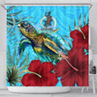 Alohawaii Shower Curtain - Vanuatu Turtle Hibiscus Ocean Shower Curtain | Alohawaii
