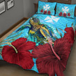 Alohawaii Quilt Bed Set - Wallis and Futuna Turtle Hibiscus Ocean Quilt Bed Set A95