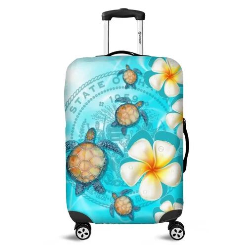 Alohawaii Accessory - Hawaii Turtle Plumeria Coat Of Arm Ocean Luggage Covers - AH - J4C