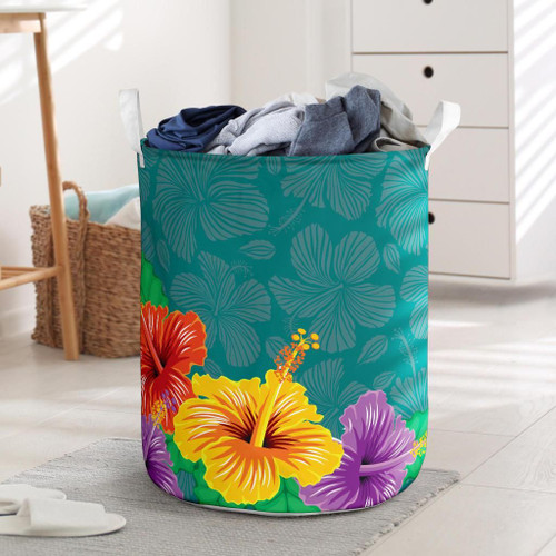Alohawaii Accesory - Hawaii Hibiscus More Color Laundry Basket AH J1