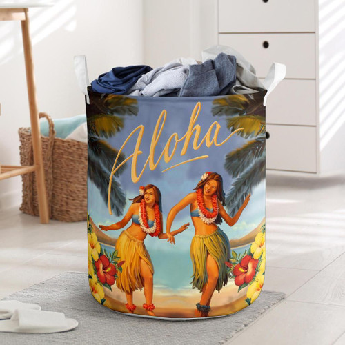 Alohawaii Accesory - Aloha Hula Dance Hibiscus Laundry Basket AH J1