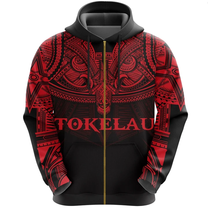 Alohawaii Clothing, Zip Hoodie Tokelau (Red) Polynesian | Alohawaii.co