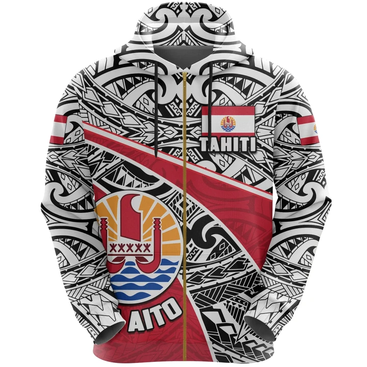 Alohawaii Clothing, Zip Hoodie Tahiti All Over Print Toa Aito Football Style | Alohawaii.co