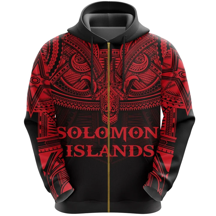 Alohawaii Clothing, Zip Hoodie Solomon Islands (Red) Polynesian | Alohawaii.co