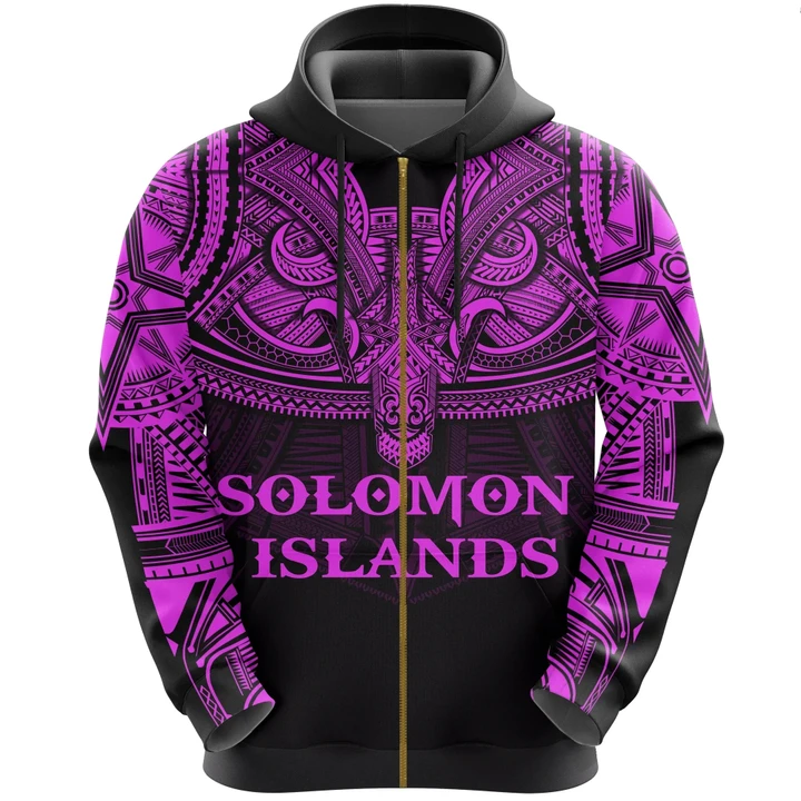 Alohawaii Clothing, Zip Hoodie Solomon Islands (Pink) Polynesian | Alohawaii.co