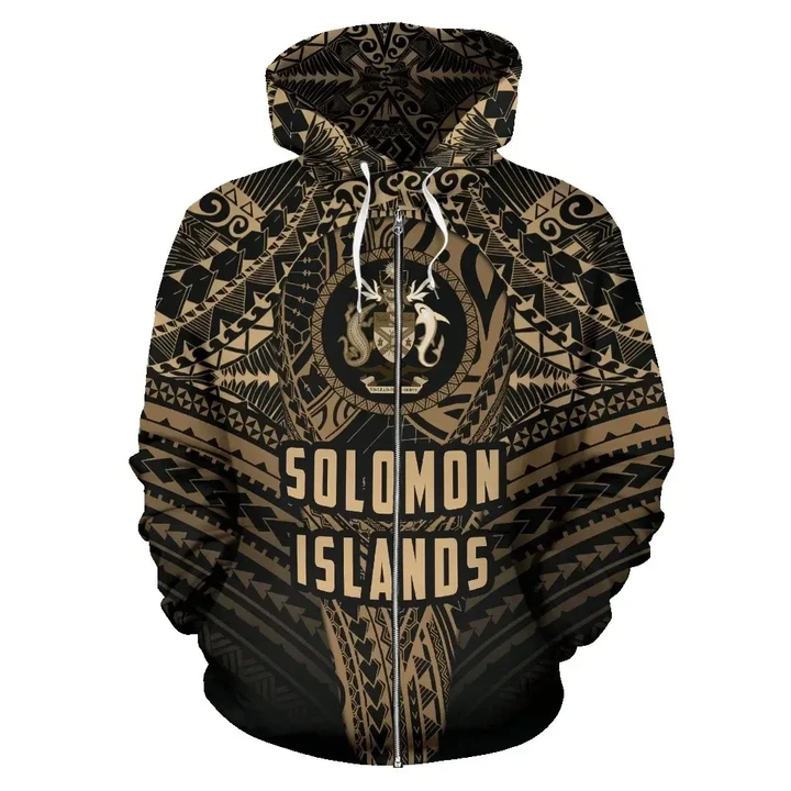 Alohawaii Clothing, Zip Hoodie Solomon Islands Polynesian Tattoo | Alohawaii.co
