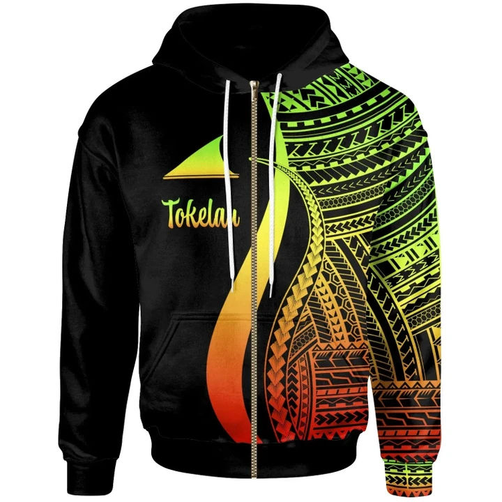 Alohawaii Clothing, Zip Hoodie Tokelau Reggae, Tentacle Tribal Pattern | Alohawaii.co