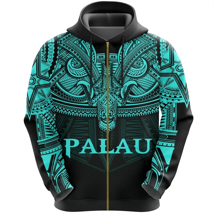 Alohawaii Clothing, Zip Hoodie Palau (Blue) Polynesian | Alohawaii.co