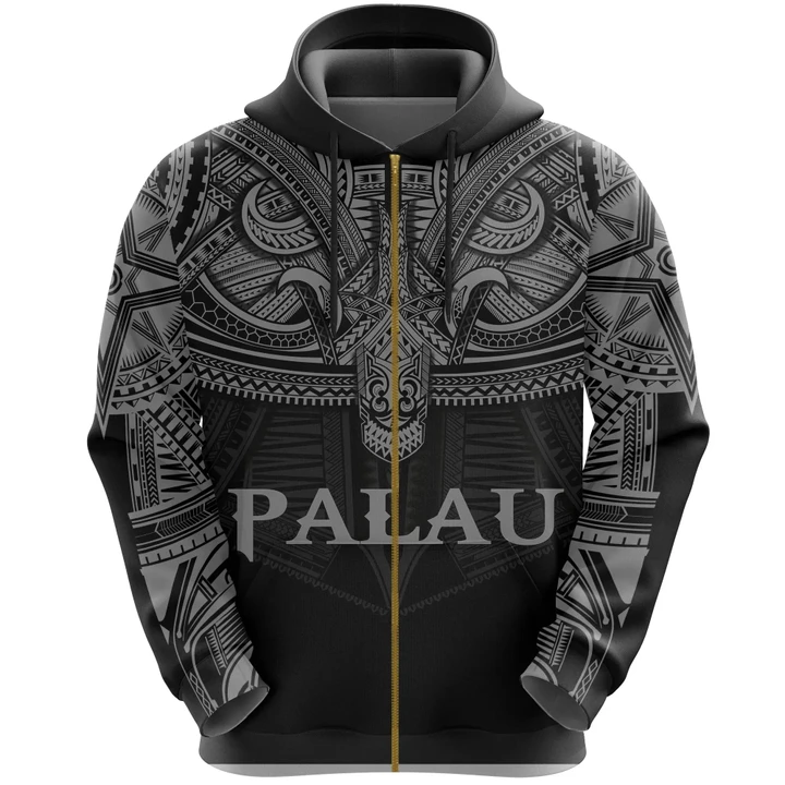 Alohawaii Clothing, Zip Hoodie Palau (Gray) Polynesian | Alohawaii.co