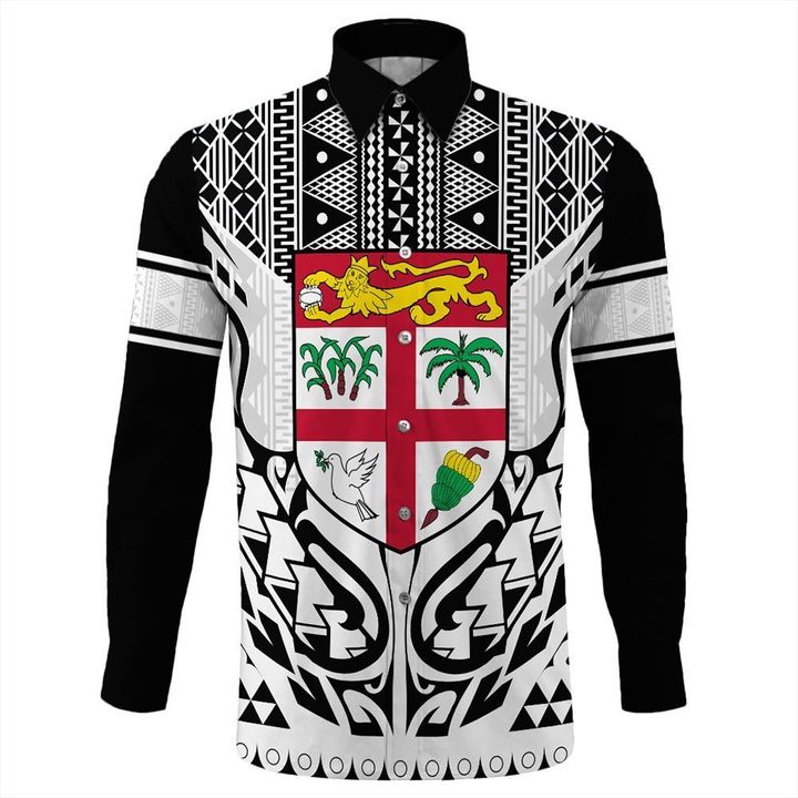Alohawaii Clothing - Fiji Digicel Style Long Sleeve Button Shirt J0