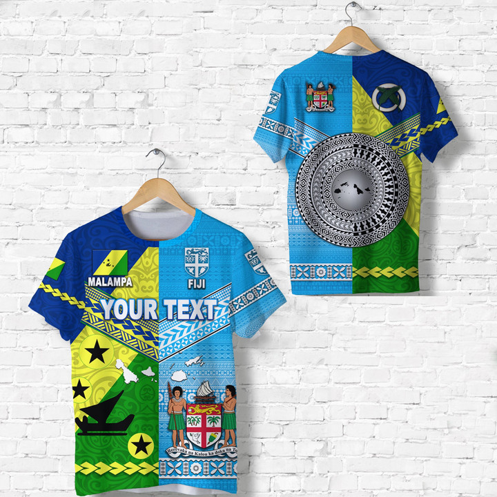 (Custom Personalised) Vanuatu Malampa Province And Fiji T Shirt Together