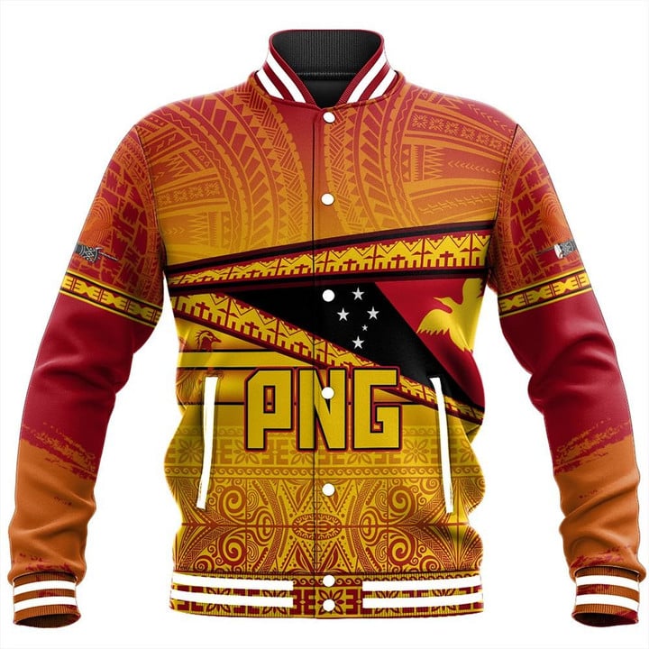 Alohawaii Jacket - Personalize Papua New Guinea Baseball Jacket Flag Tapa Pattern Stronic Style