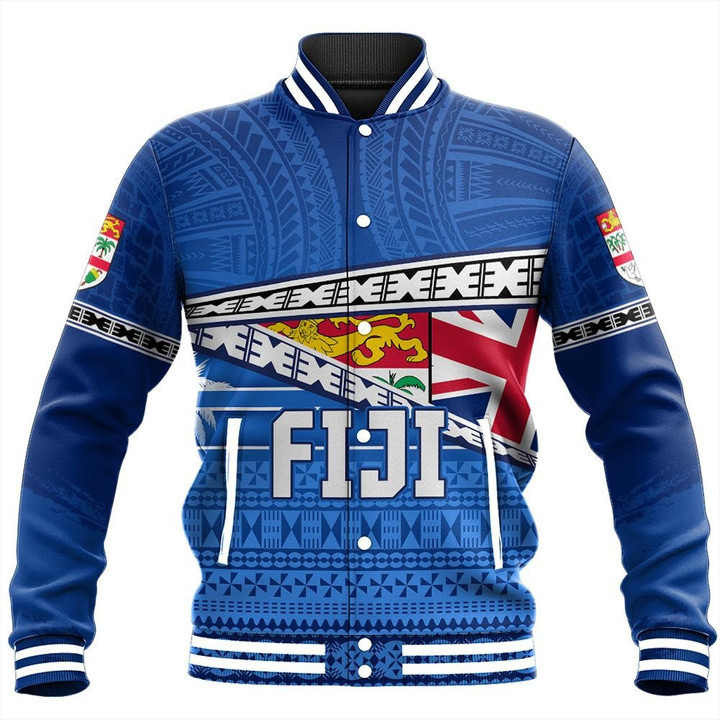 Alohawaii Jacket - Personalize Fiji Baseball Jacket Flag Tapa Pattern Stronic Style