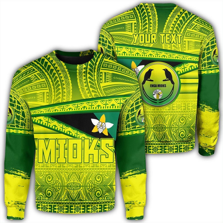 Alohawaii Clothing - Enga Mioks Sweatshirt Flag Tapa Pattern Stronic Style