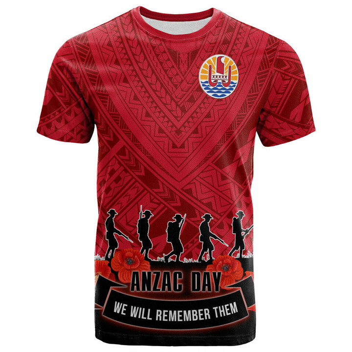 Alohawaii T-Shirt - French Polynesia Anzac Remembrance Day T-Shirt