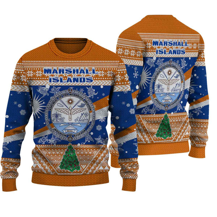 Alohawaii Clothing  - Marshall Islands Christmas Knitted Sweater A31 | 1sttheworld