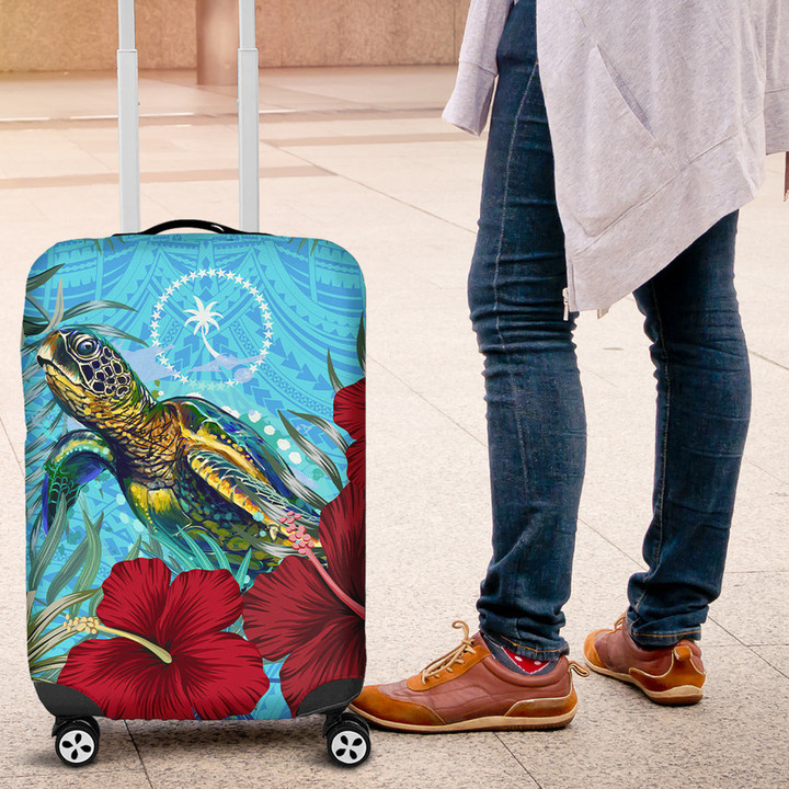 Alohawaii Luggage Covers - Chuuk Turtle Hibiscus Ocean Luggage Covers | Alohawaii
