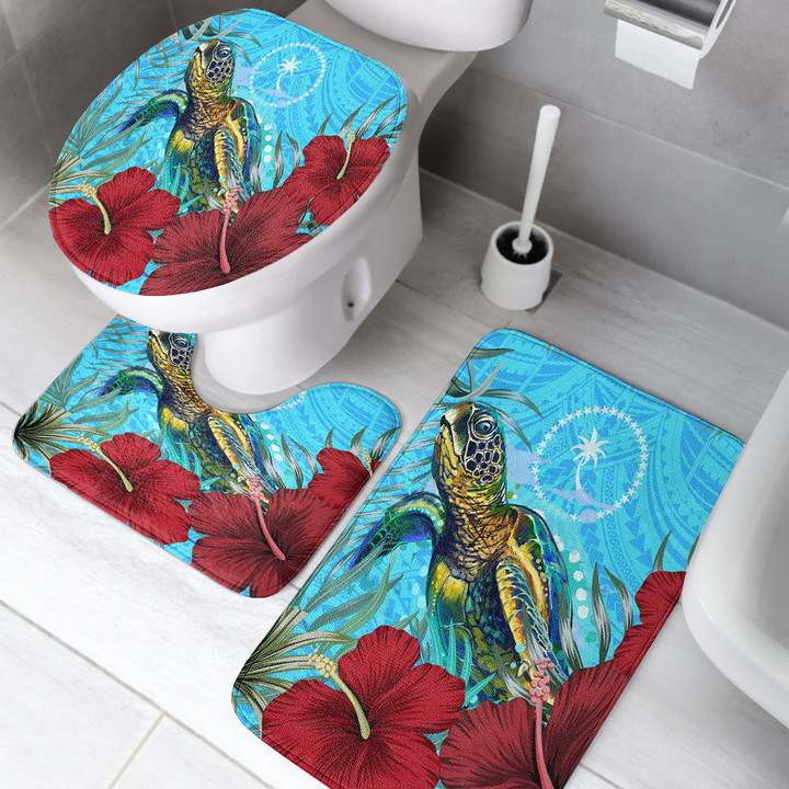 Alohawaii Bathroom Set - Chuuk Turtle Hibiscus Ocean Bathroom Set | Alohawaii
