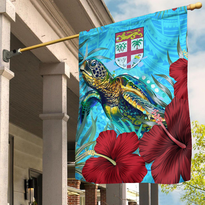 Alohawaii Flag - Fiji Turtle Hibiscus Ocean Flag | Alohawaii
