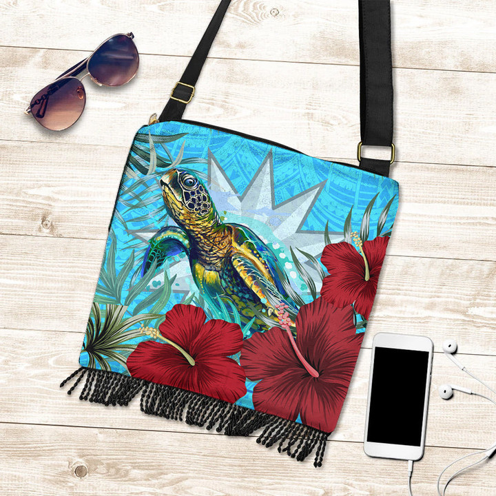 Alohawaii Crossbody Boho Handbag - Nauru Turtle Hibiscus Ocean Crossbody Boho Handbag | Alohawaii
