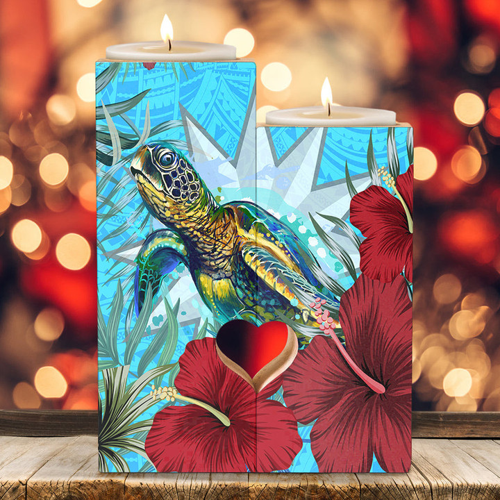 Alohawaii Candle Holder - Nauru Turtle Hibiscus Ocean Candle Holder | Alohawaii
