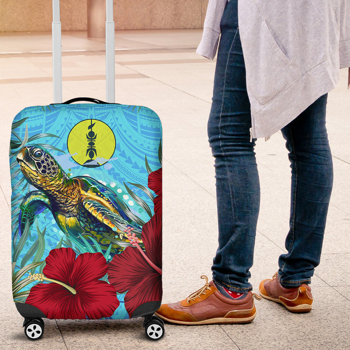 Alohawaii Luggage Covers - New Caledonia Turtle Hibiscus Ocean Luggage Covers | Alohawaii
